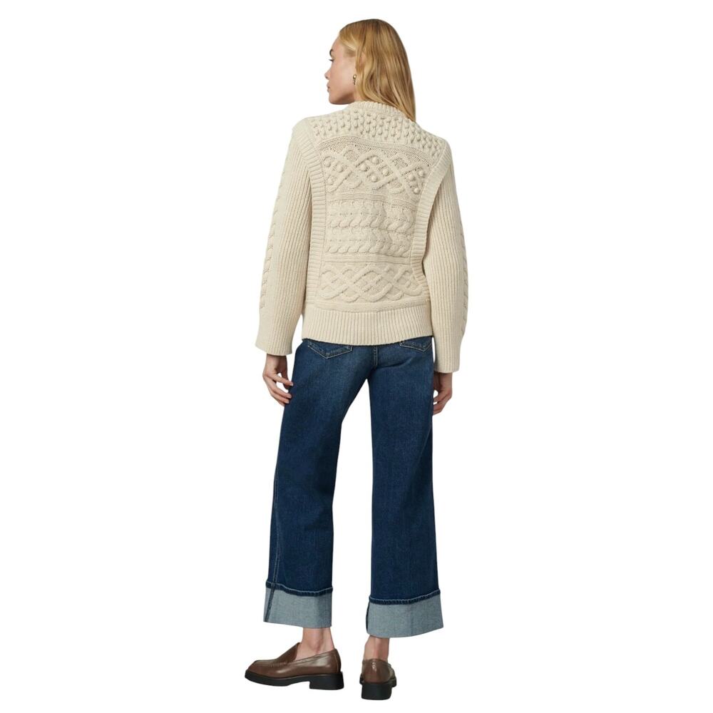 Joe's Jeans The Trixie High Rise Wide Leg Cuffed Trouser Jean Indigo Sz 27 Chic - Picture 3 of 16